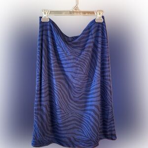 Express Blue Zebra Print Skirt